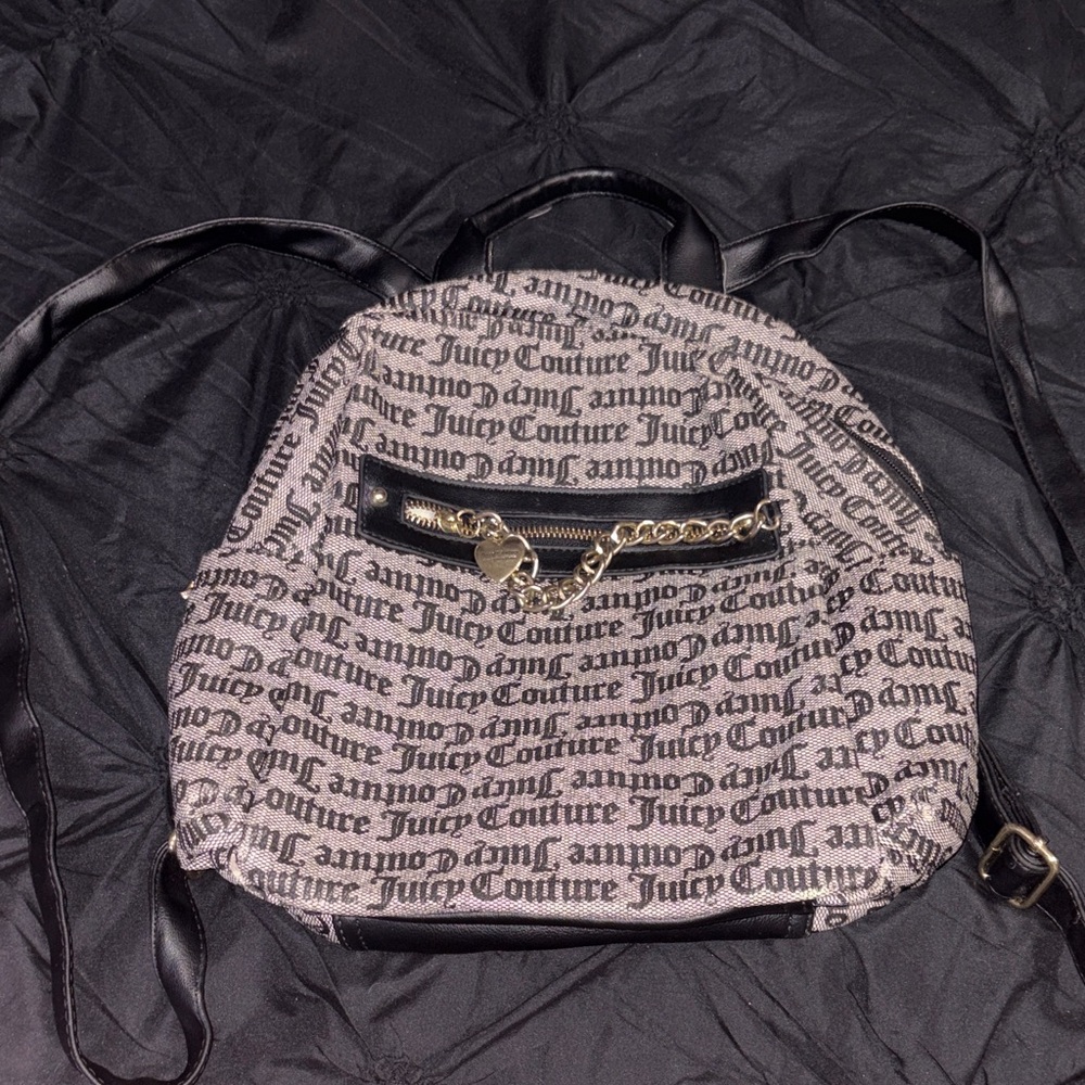 Juicy Couture Monogram Black and Gray Backpack